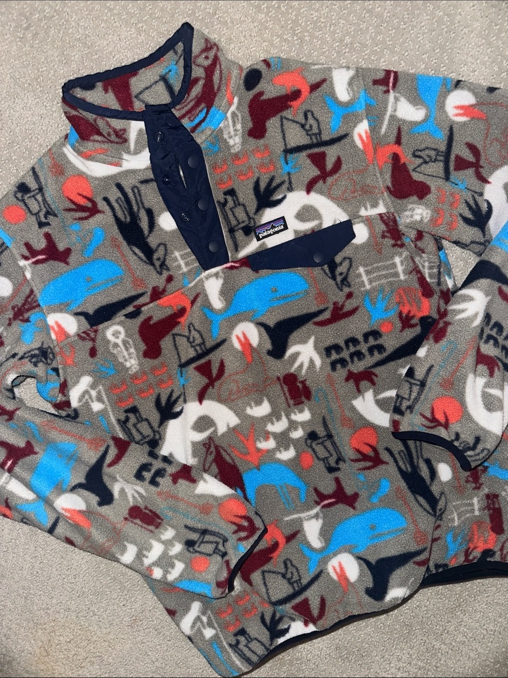 EUC! Patagonia Big Kids Wild Life Fleece Pullover